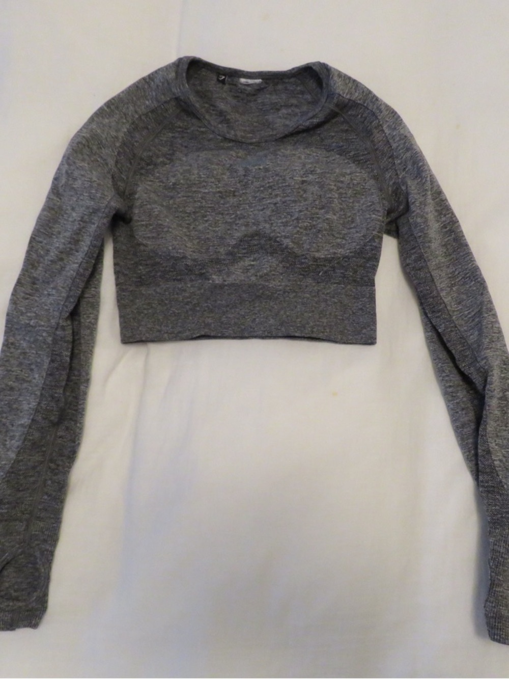 Gymshark Gray Seamless Long Sleeve Crop Top